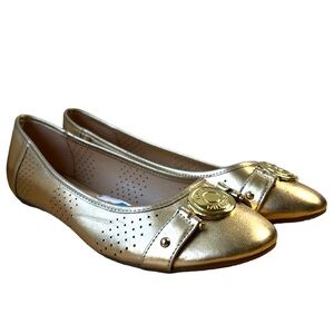 Tommy Hilfiger metallic GOLD ballet flat slip on size 9 gold metal hardware
